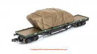 373-928 Graham Farish 30 Ton Bogie Bolster WD WW1 Khaki With Sheeted Tank Load